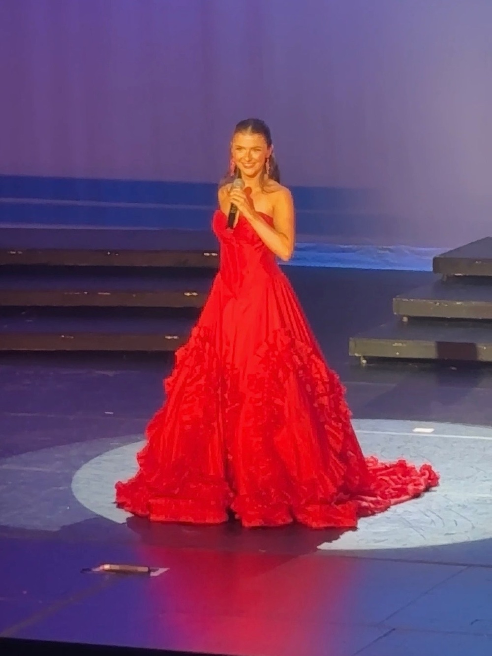 Sherri Hill Red Ruffled Ball Gown Prom Dress - Picture 12 of 12